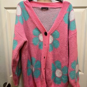 Blue and pink shein cardigan